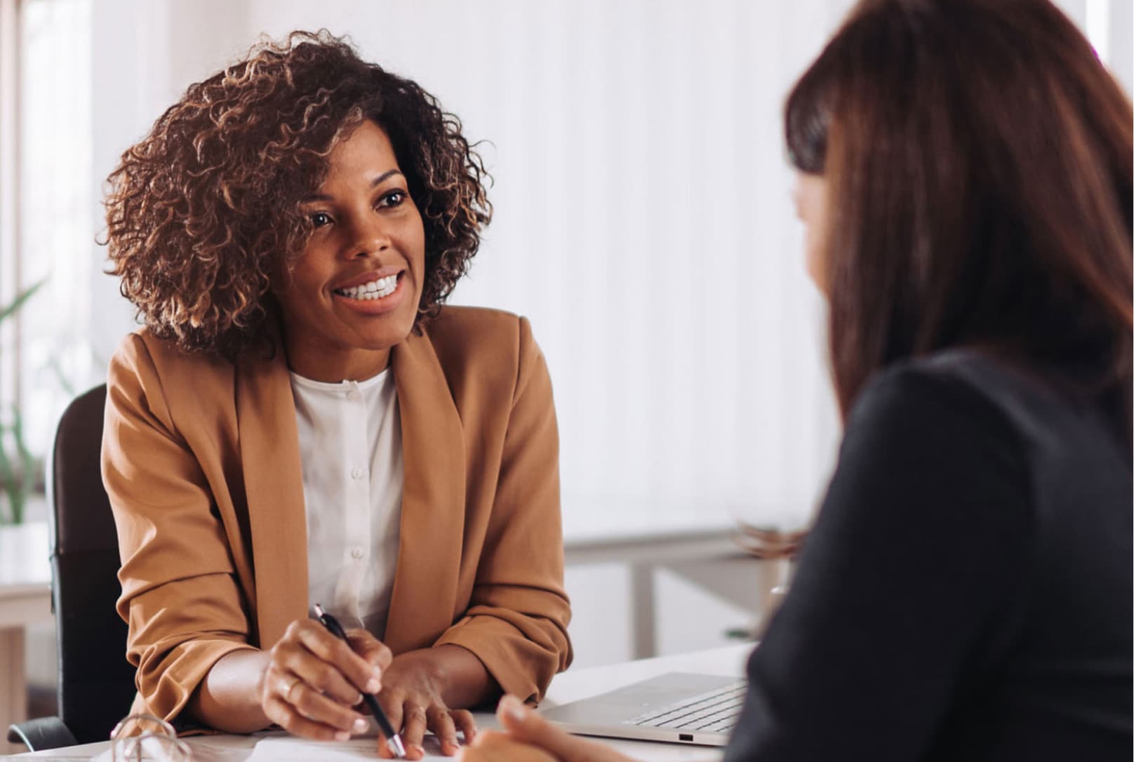 Two women having a meeting