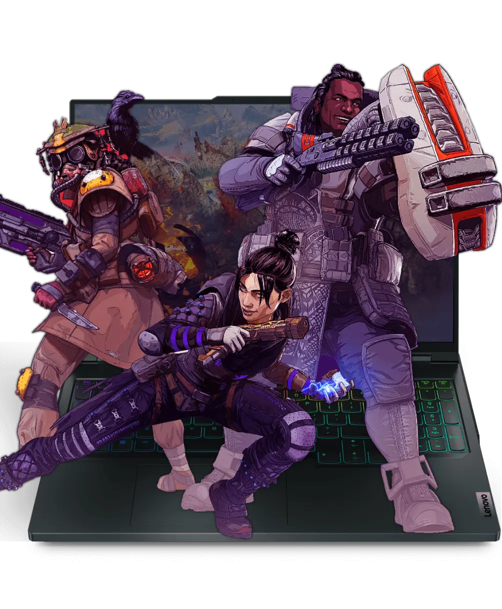 A trio of armed fantasy figures face off against an unseen opponent.
