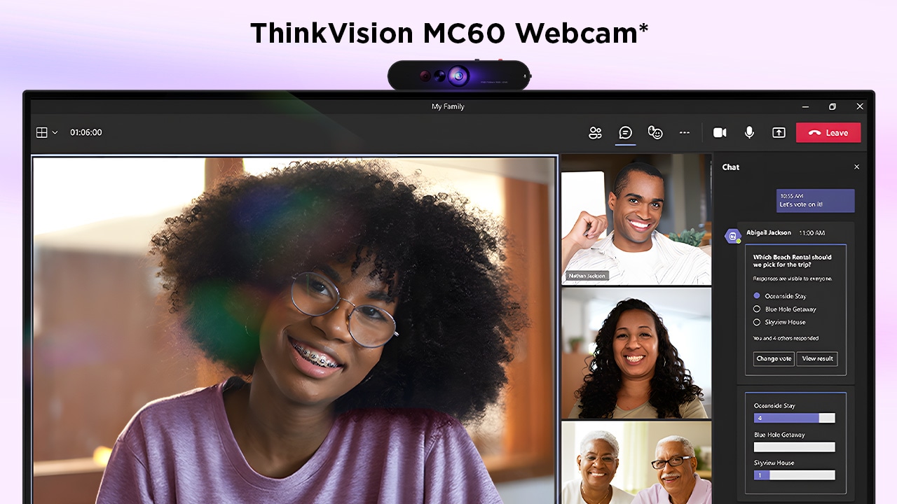 A Dedicated USB Port For The Modular Voip Solution- Thinkvision MC60 Webcam* Enables Incredible Video Conferencing Experiences