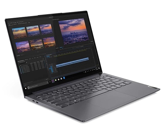 Lenovo Yoga Slim 7i Pro 14 slate grey laptop left three-quarter view