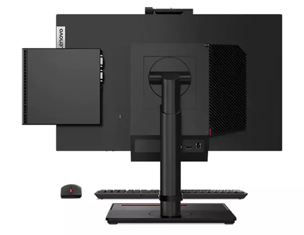 08_ThinkCentre M70q_GEN_2_Hero_KB_Mouse_TIO-24_G4_Rear_forward_facing (Include disclaimer: monitor, keyboard, mouse not included)