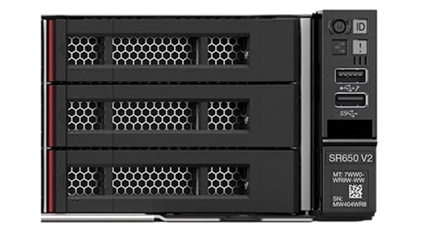 Lenovo ThinkSystem SR650 V2 Rack Server - close up front facing 