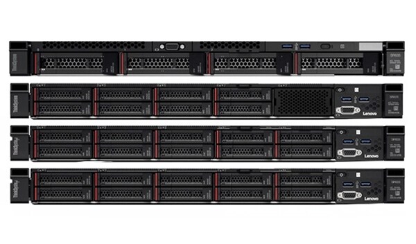 Lenovo ThinkSystem SR655 Rack Server - front facing 4 stack
