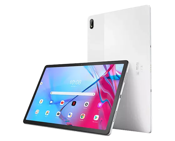 Lenovo Tab P11 5G front and back in Moon White