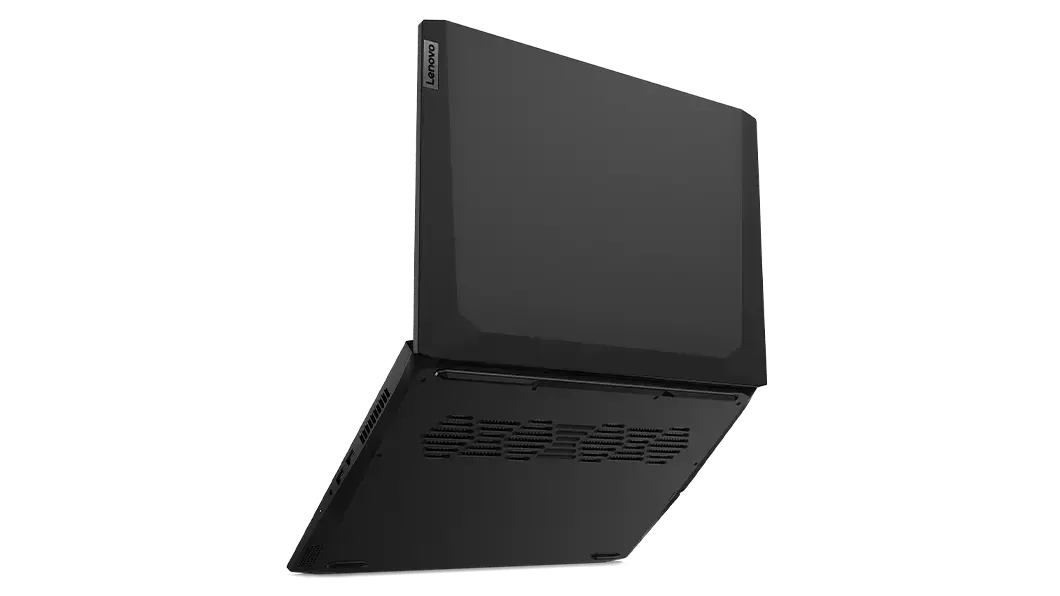 Lenovo IdeaPad Gaming 3 Gen 6 (15” AMD) laptop, right bottom angle view showing the top and bottom of the device