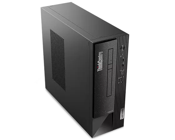 Top, left-side view of ThinkCentre Neo 50s small form factor PC