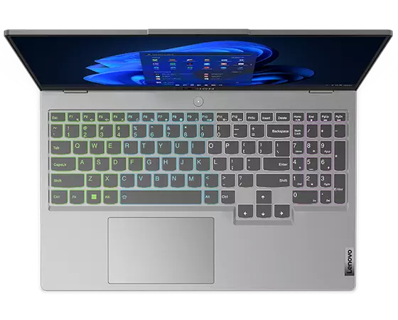 Legion 5i Gen 7 (Intel 15 ») en gris nuage, vue de dessus du clavier