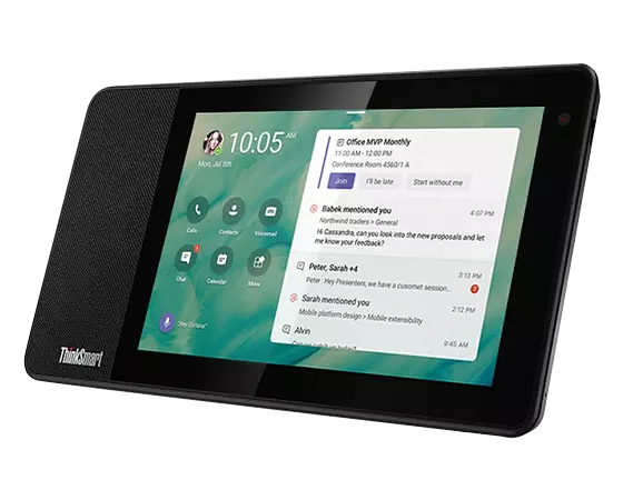 Lenovo ThinkSmart View right side view at an angle