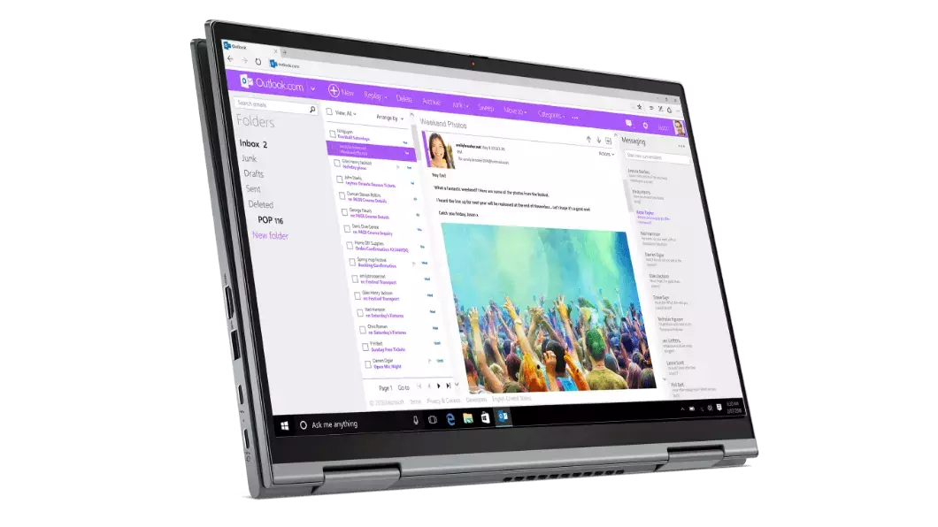 Lenovo ThinkPad X1 Yoga convertible en mode tablette.