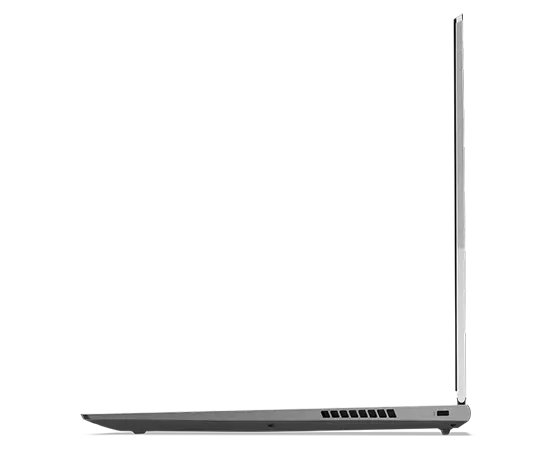 Laptop ThinkPad P16 (16&quot;, Intel) abierta en un ángulo de 90 grados, vista lateral. Se ve puertos y ranuras opcionales.