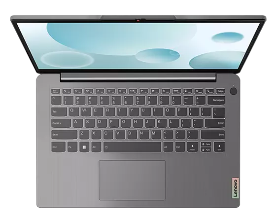 IdeaPad 3i Gen 7 laptop, bovenaanzicht met scherm en toetsenbord