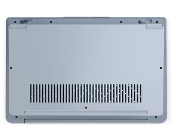 Vista inferiore del notebook IdeaPad 3i di settima generazione con coperchio