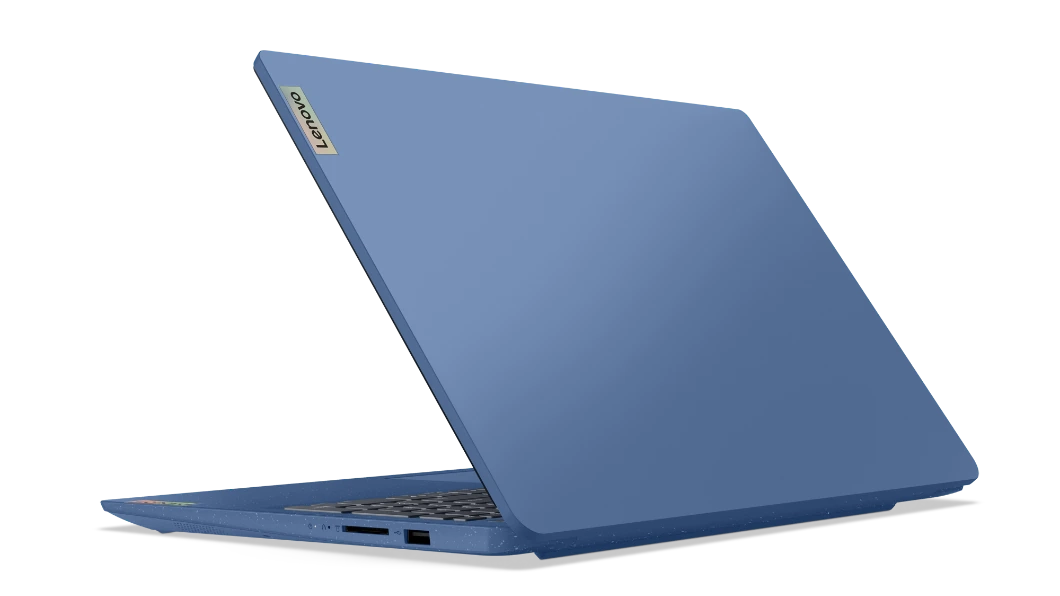 IdeaPad 3 Hero da 38,1 cm (15&#039;&#039;), vista posteriore da sinistra, blu galassia, AMD