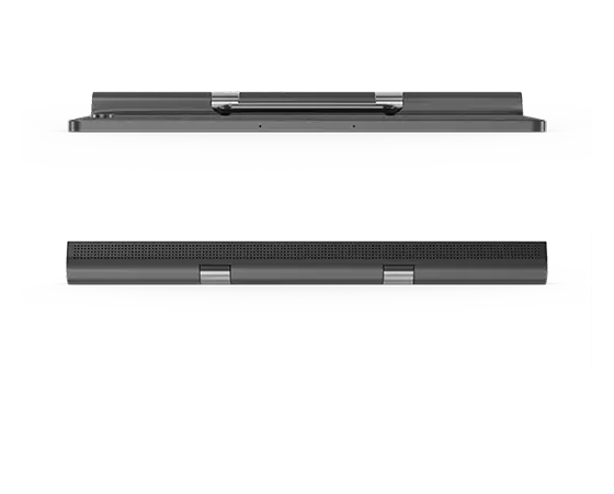 Two Lenovo Yoga Tab 11 tablets—top and bottom views