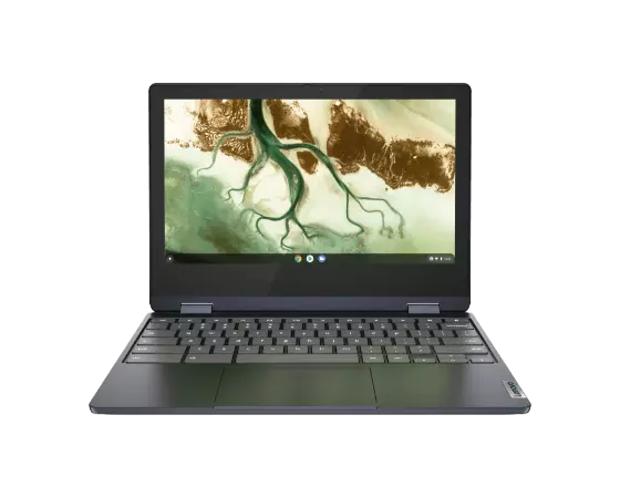 IdeaPad Flex 3i Chromebook Gen 6 (11'' Intel) in Abyss Blue front facing with keyboard showing