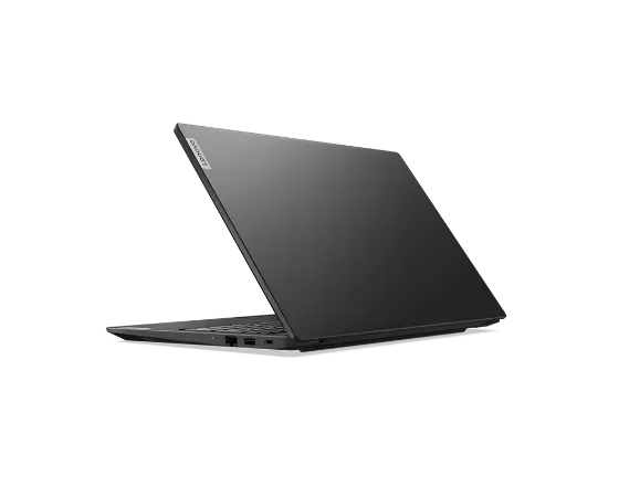 Lenovo V15 Gen 2 (15'' Intel) laptop – ¾ right rear view, with lid partially open.