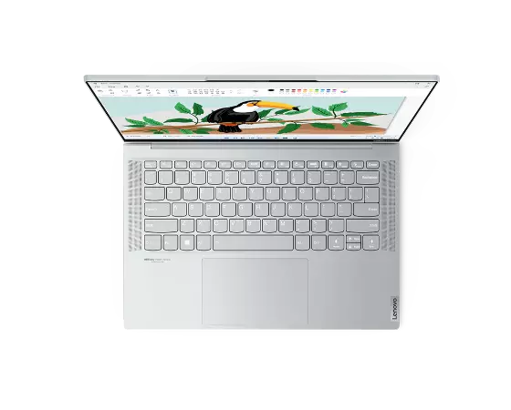 Yoga Slim 7 Carbon Gen 6 (14'' AMD), Cloud Grey, top view of keyboard