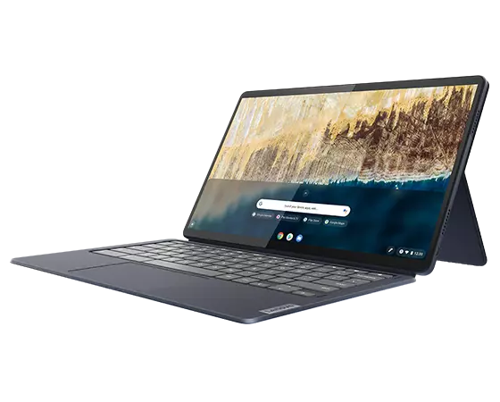 IdeaPad Duet 5 Chromebook Gen 6 (13″ QCOM), Abyss Blue, front view facing left
