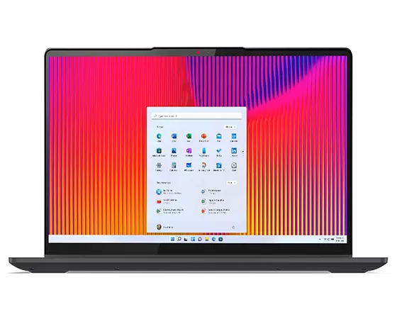 Lenovo IdeaPad Flex 5 Gen 7 (14'' AMD) 2-in-1-Notebook – Vorderansicht, Laptop-Modus, Deckel geöffnet