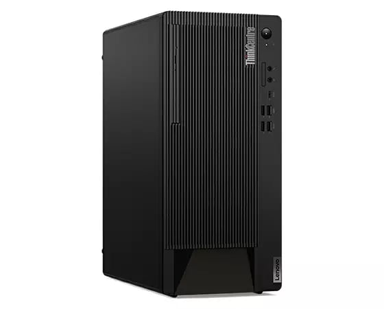 Left side view of ThinkCentre M90t Gen 3 (Intel) Tower, showing side panel & front ports