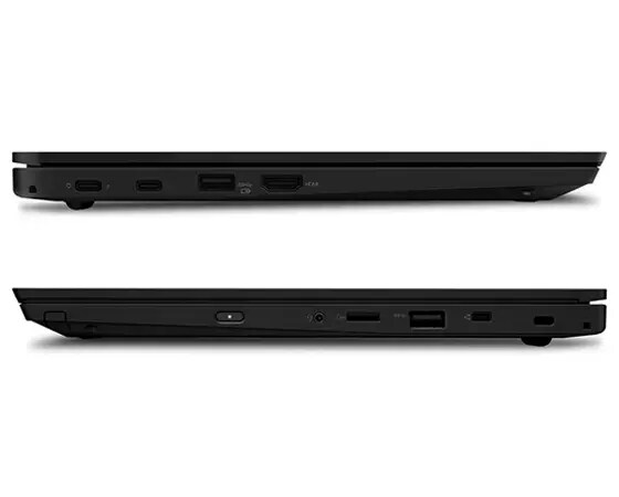Lenovo ThinkPad L390 - Two shots pf the laptop, showing the ports on each side