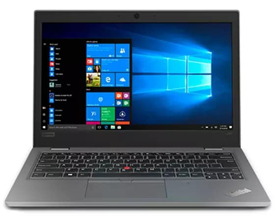 Lenovo ThinkPad L390 - Silver laptop open, revealing revealing 13.3" screen and keyboard