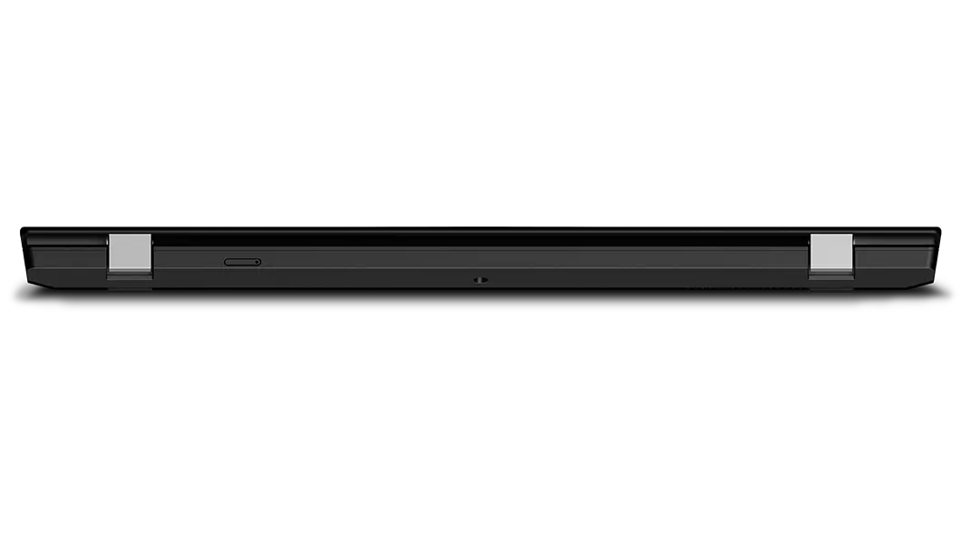 Rear view of Lenovo ThinkPad P15v Gen 3 mobile workstation, closed. showing hinges & ports