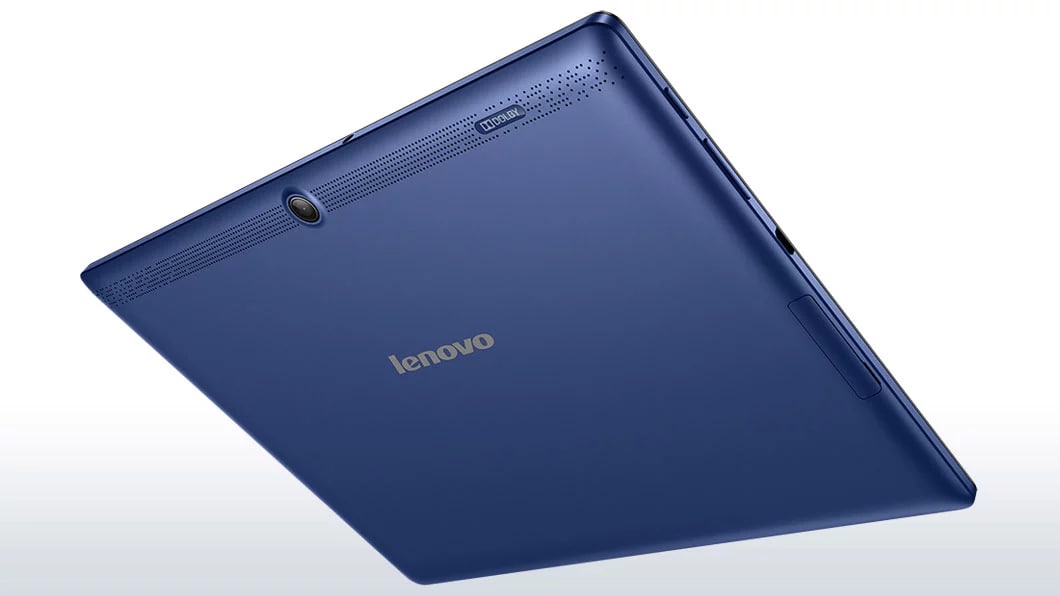 Lenovo Tab 2 A10 Tilted Rear View in Blue Color