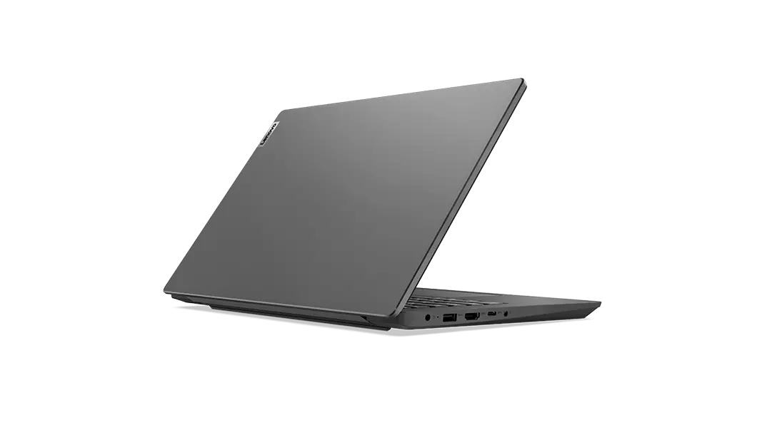  image of Lenovo V14 Gen 2 (14,Intel) laptop – ¾ left rear view, with lid partially open
