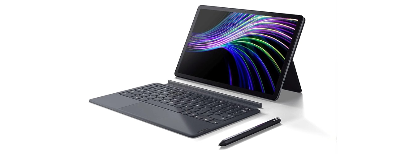 Lenovo Tab P11 Plus tablet—front view with optional Keyboard Pack