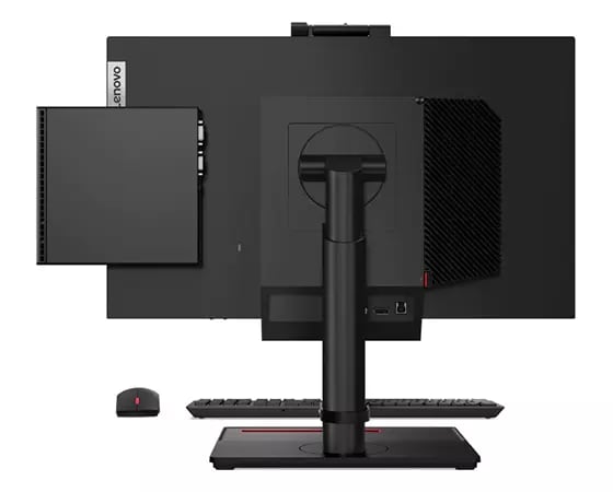 Lenovo ThinkCentre M70q attached to monitor rear view