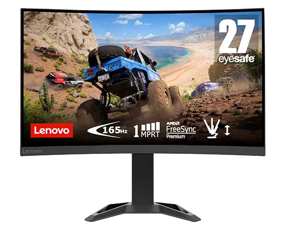 Lenovo G27c-30 27" FHD Curved Gaming Monitor wih Eyesafe (VA, 165Hz 1ms, HDMI DP, FreeSync Premium, Speakers, Tilt/Lift)