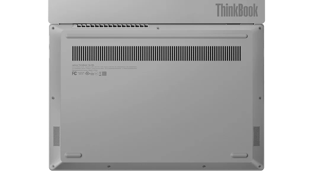 Bottom view of Lenovo ThinkBook 13s in mineral gray color thumbnail