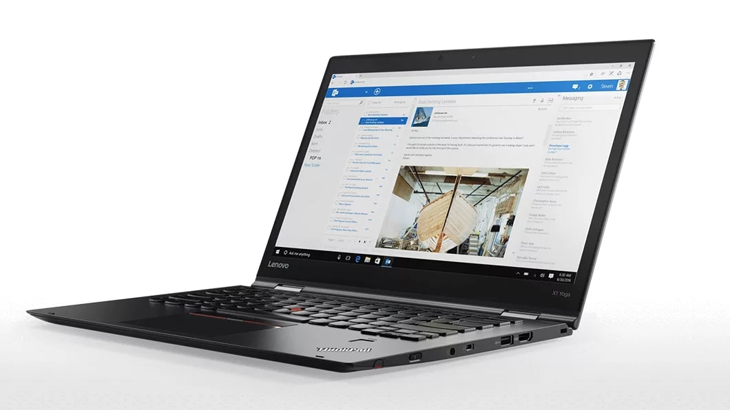 Lenovo ThinkPad X1 Yoga in Black Front Right Side View in Laptop Mode