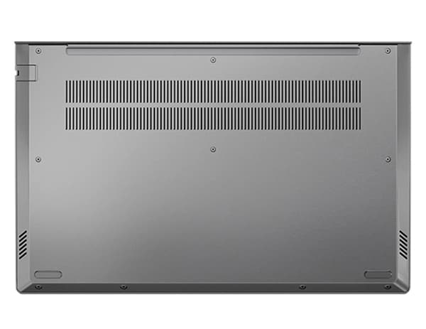 Bottom cover showing vents on the Lenovo ThinkBook 14 Gen 5 laptop.