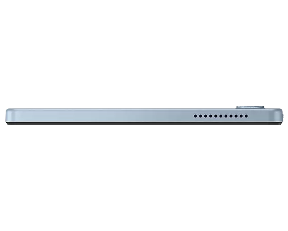 Vue de profil du bas de la tablette Lenovo Tab M9 coloris Frost Blue