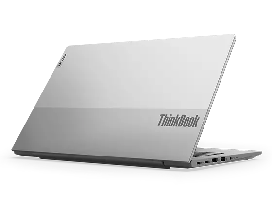 Rear view of dual-tone top cover on the Lenovo ThinkBook 14 Gen 5 (14ʺ AMD) laptop.