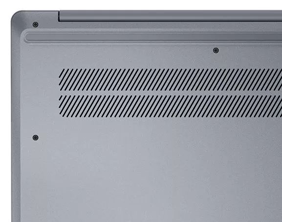 Bottom side of the Lenovo IdeaPad Slim 3i Gen 8 laptop showing vents.