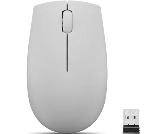 

Lenovo 300 Wireless Compact Mouse (Arctic Grey) with battery