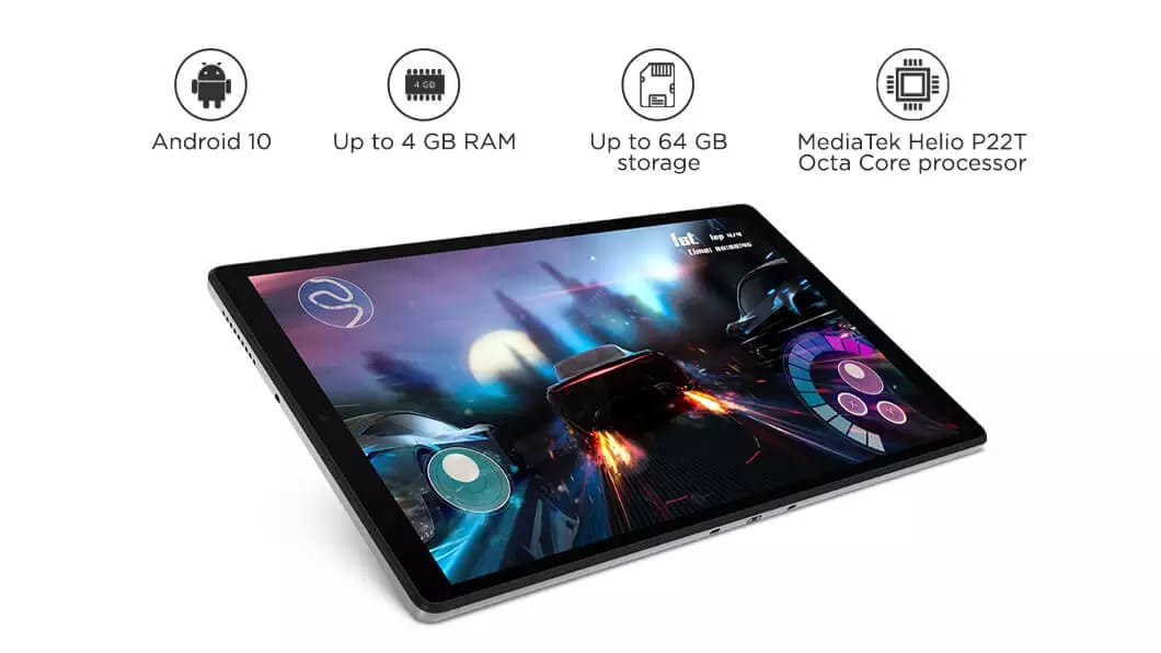 Lenovo Smart Tab M10 Plus, FHD Android Tablet, Alexa-Enabled Smart Device,  Octa-Core Processor, 32GB Storage, 2GB RAM, Wi-Fi, Bluetooth, Platinum Grey