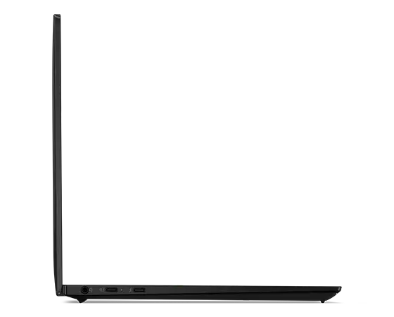 Left-side profile of the Lenovo ThinkPad X1 Nano Gen 3 laptop open 90 degrees.