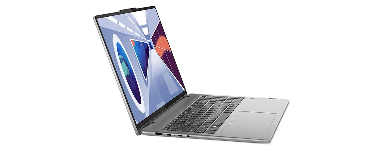 Yoga 7 Gen 8 (16″ AMD) in laptop mode front facing right