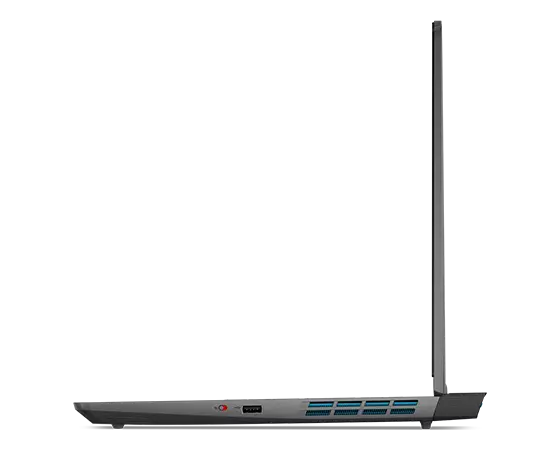 Lenovo LOQ 16IRH8 gaming laptop—right view, lid open
