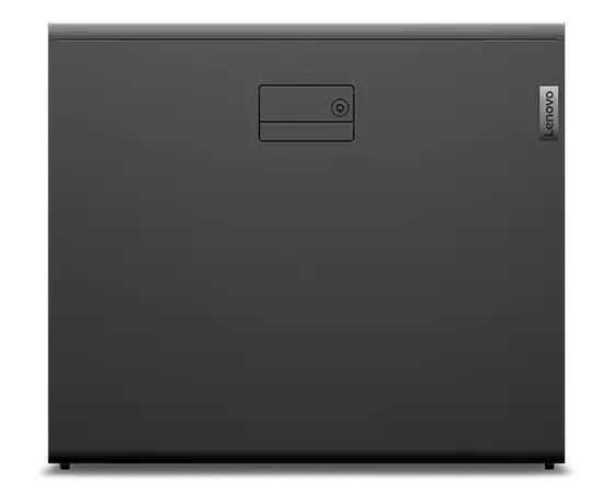 Primeiro plano da workstation do Lenovo ThinkStation P87 a mostrar o painel do lado direito