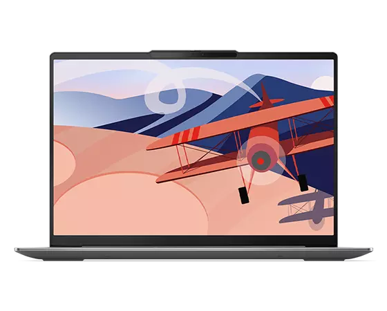 Primer plano frontal de la pantalla del portátil Yoga Slim 6 Gen 8